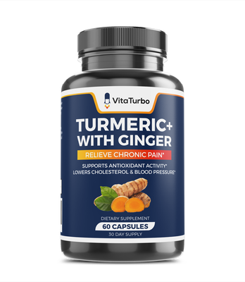 Turmeric+ with Ginger - 60 Capsules - 655mg Per Serving