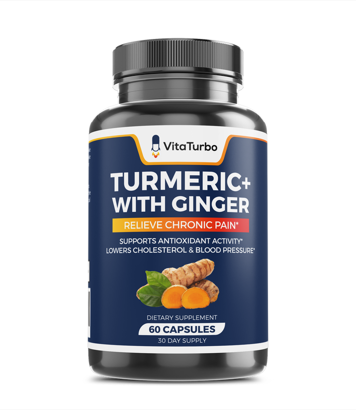 Turmeric+ with Ginger - 60 Capsules - 655mg Per Serving