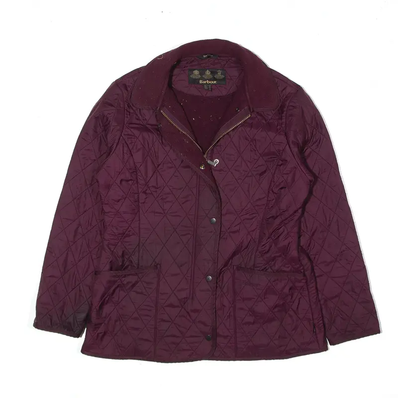 BARBOUR Polar Quilt Fleece Lined Quilted Jacket Maroon Womens UK 14