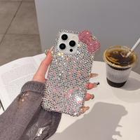 Rhinestone bow decor phone case cute phone cover fashion phone accessories compatible with iphone  16/15/14/13/12/11 case  Pr...