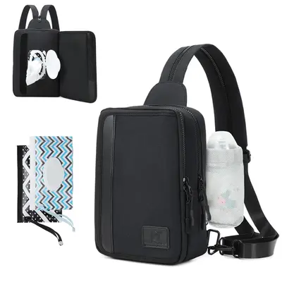 Myhozee Crossbody Sling Bags for Women Men 2 in 1 Diaper Bag Backpack Purse with 2 Wipes Pouch and Water Bottle Pocket Nylon ...