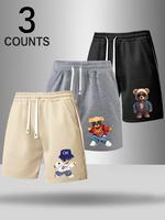 Men's Drawstring Waist Shorts, Casual Regular Fit Baggy Shorts for Summer, Men's Bottoms for Daily Wear, Clothing, Elastic Lo...