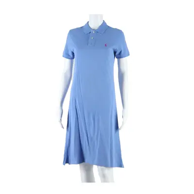 RALPH LAUREN Stretch Womens T-Shirt Dress Blue Short Sleeve Knee Length S