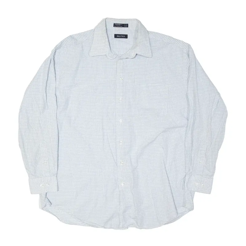 NAUTICA Shirt Blue Check Long Sleeve Mens 2XL