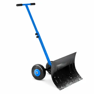 Garvee Snow Shovel with Wheels,29.1 x 14.2 Heavy Duty Snow Pusher for Driveway,Ergonomic Snow Pusher Shovel with Snow Rem...