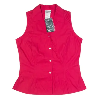 LAURA ASHLEY Womens Off Shoulder Waistcoat Pink Collared Sleeveless UK 12