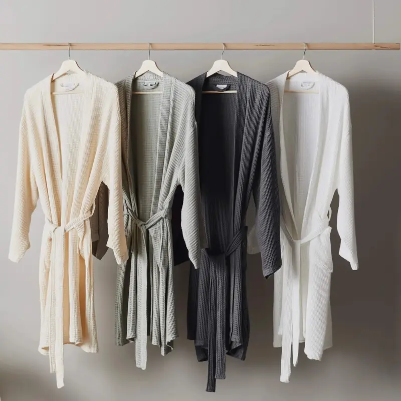 CleanBamboo® Waffle Bathrobe | Color: Cloud | Size: M