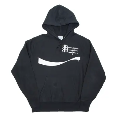 CHAMPION REVERSE WEAVE Coca Cola Mens Black Hoodie L