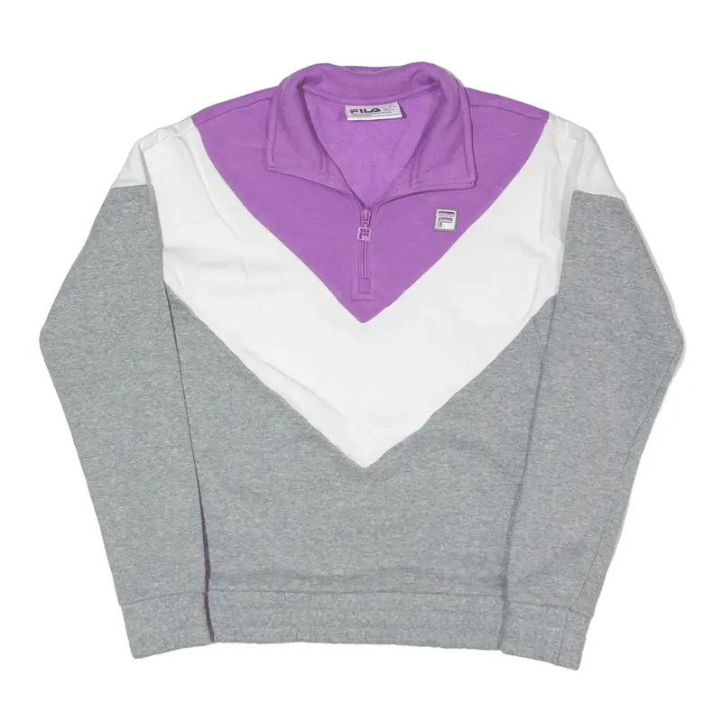 FILA Sweatshirt Grey 1/4 Zip Womens S