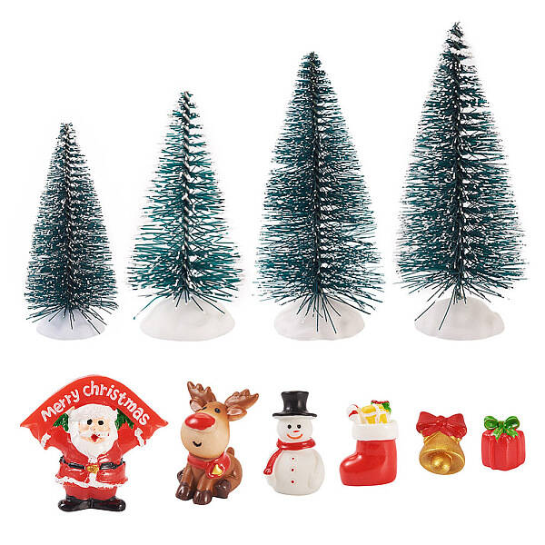 10Pcs 10 Style Christmas Resin Display Decorations