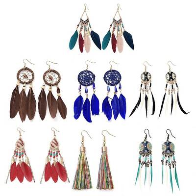 Alloy with Silver Boho Chandelier Earrings