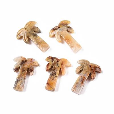 Natural Crazy Agate Coconut Tree Pendants