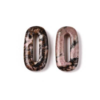 Natural Rhodonite Oval Pendants