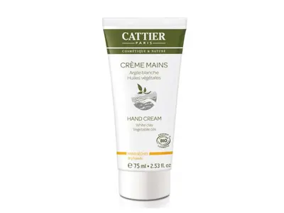 Cattier Organic White Clay Hand Cream with Vegetable Oils 75ML