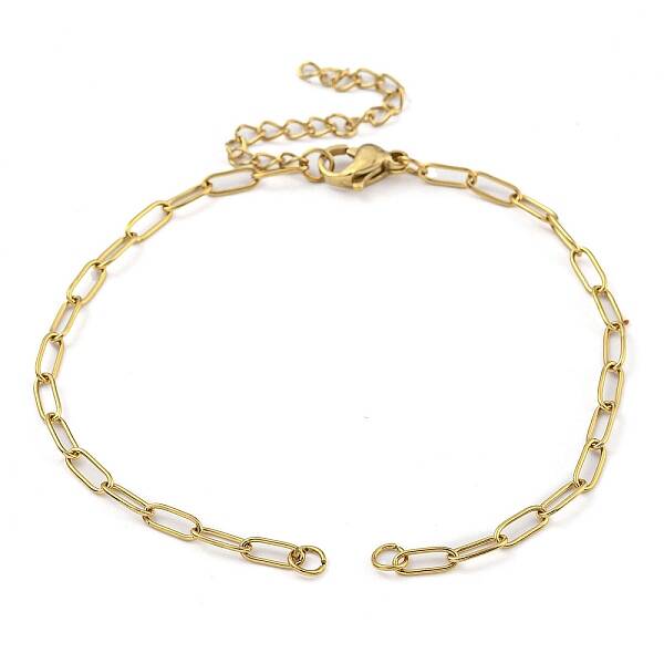 304 Stainless Steel Paperclip Chains Bracelet Making