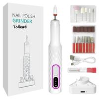 Toliea TL-A1 15000 RPM Rechargeable Electric Manicure Treatment Kit with Nail Drill and Rechargeable Base Handle nail drill C...