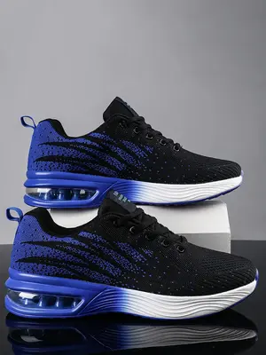 2024 Summer Men's Sporty Platform Sneakers, Workout Sneakers, Lace Up Low Top Chunky Sneakers, Breathable Running Shoes, No...