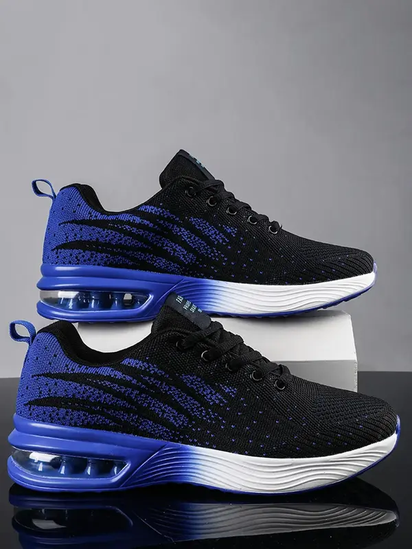 2024 Summer Men's Sporty Platform Sneakers, Workout Sneakers, Lace Up Low Top Chunky Sneakers, Breathable Running Shoes, No...