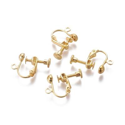 Rack Plated Brass Screw Clip-on Earring Findings