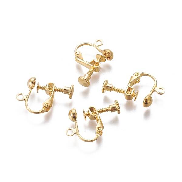 Rack Plated Brass Screw Clip-on Earring Findings