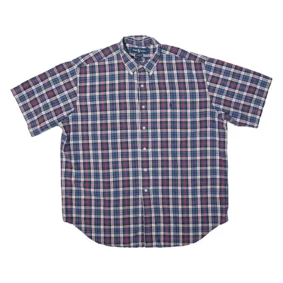 RALPH LAUREN Blake Shirt Blue Check Short Sleeve Mens XL