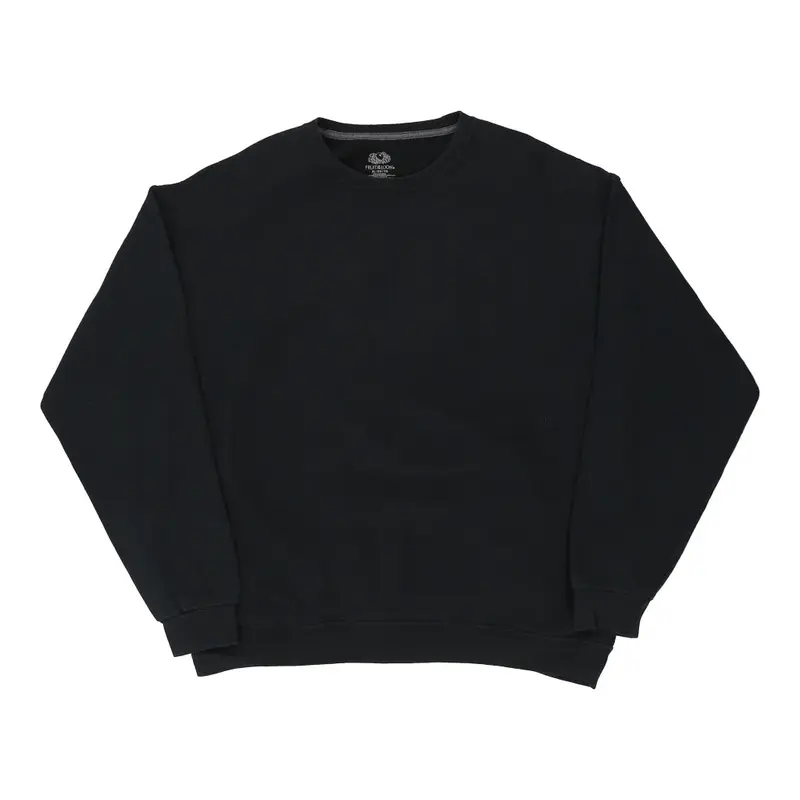 Fruit Of The Loom Sweatshirt - XL Black Cotton Blend