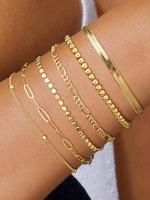 Women's Elegant Minimalist Chain & Beaded Bracelets, Trendy Exquisite Bracelets, Chic All-match Vintage Jewelry As Gift for G...
