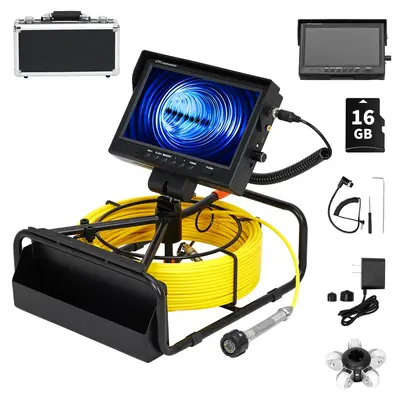 Garvee Sewer Camera Drain Inspection 100FT Cable 9 LCD Screen IP68 Waterproof 12 LED Lights 23mm Probe 4500mAh Battery Plumb...