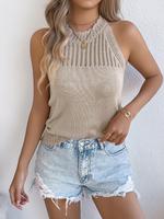Women's Plain Sweater Vest, Casual Basic Sleeveless Round Neck Knitwear for Summer, Fashion Women's Knit Clothing for Daily W...