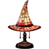 Stained Glass Witch Hat Lamp Witch Hat Lamp Bedside Table Night Light Halloween Decoration Ornaments graduation sash graduati...