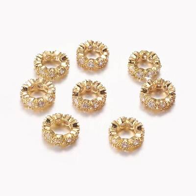 Brass Cubic Zirconia Beads