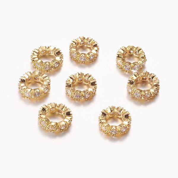 Brass Cubic Zirconia Beads