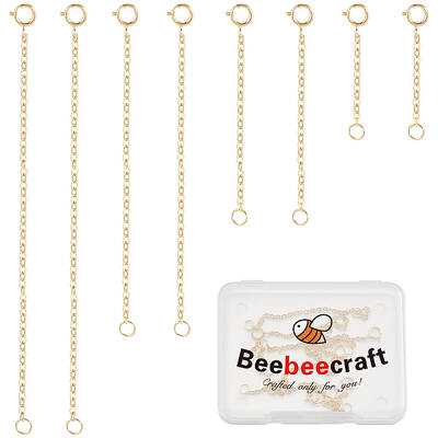 Beebeecraft 8Pcs 4 Styles Sterling Silver Chain Extender