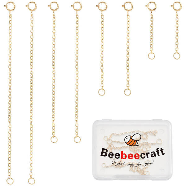 Beebeecraft 8Pcs 4 Styles Sterling Silver Chain Extender