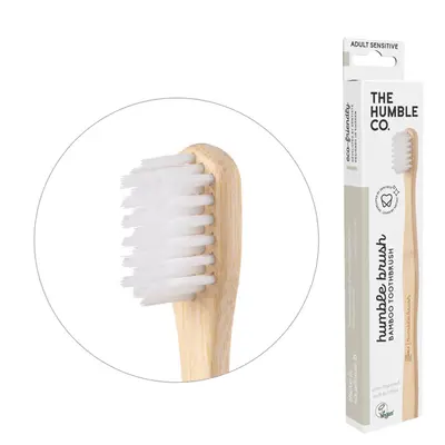 Adult Sensitive Bamboo Toothbrush - White