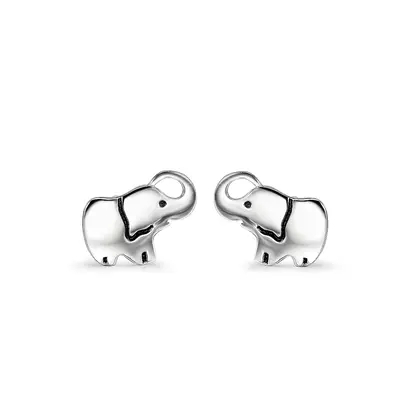 Sterling Silver Elephant Stud Earrings for Girls Women