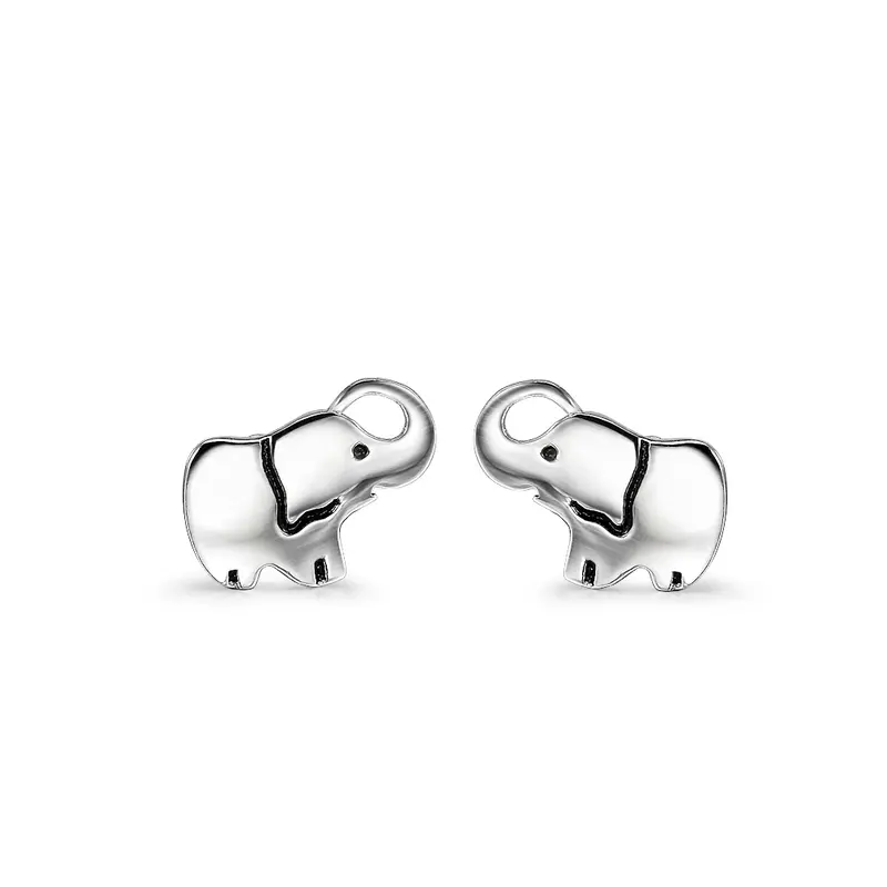 Sterling Silver Elephant Stud Earrings for Girls Women