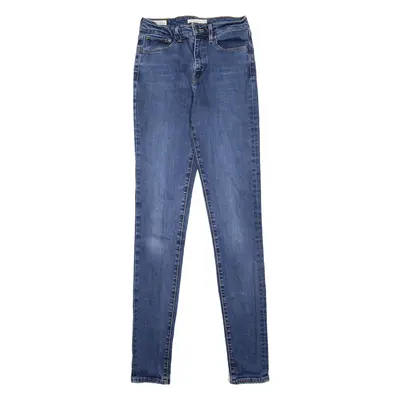 LEVI'S 721 High Rise BIG E Womens Jeans Blue Slim Skinny Stone Wash W28 L34