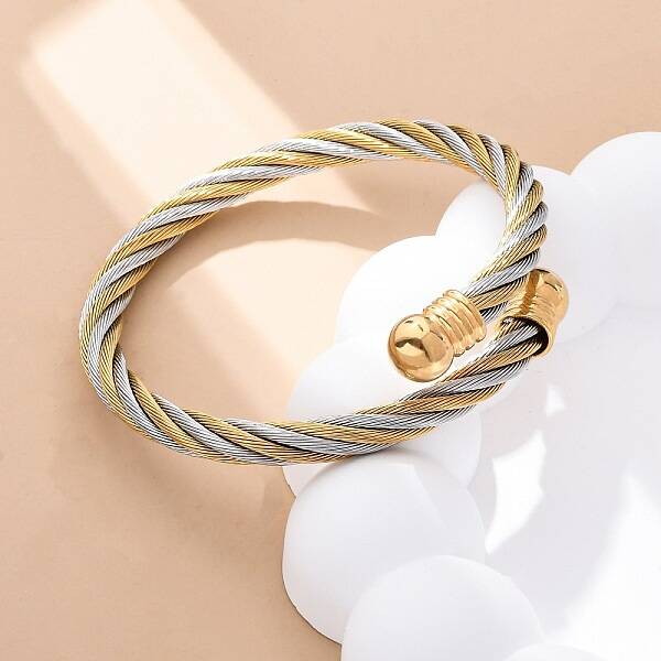 304 Stainless Steel Torque Bangles for Women Men