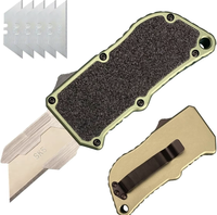 Aluminum Retractable Multi-Purpose Knife, Includes 5 Spare Blades - Quick Replacement, EDC Tool Pocket Knife, Heavy Duty Card...