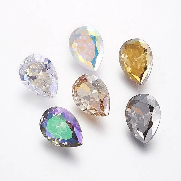 Electroplated Cubic Zirconia Pointed Back Cabochons
