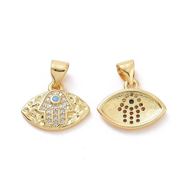 Brass Micro Pave Cubic Zirconia Pendants