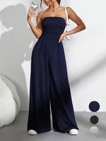 Women's Plain Tube Jumpsuit, Elegant Fashion Casual Jumpsuit for Daily Outdoor Wear, Women Jumpsuits for Summer, Womenswear, ...