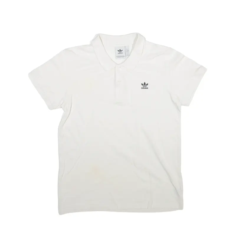 ADIDAS 2019 Polo Shirt White Short Sleeve Mens L