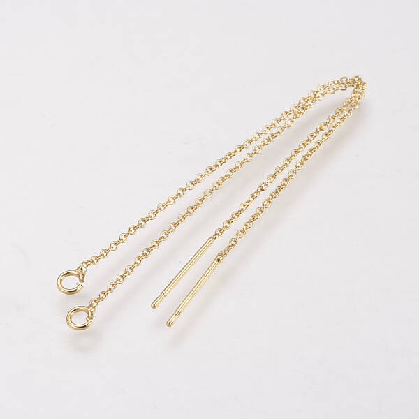 Brass Chain Stud Earring Findings
