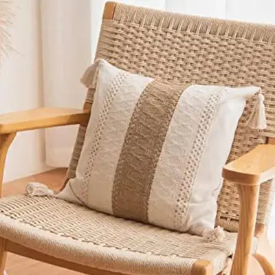 Boho Style Sofa Throw Pillow Cover Without Filler, 1 Count Geometric Print Decorative Cushion Cover For Home Sofa Bed Car