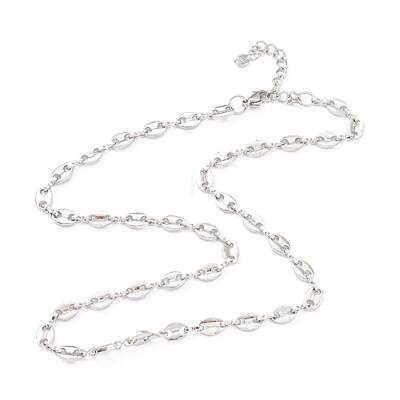 Non-Tarnish 304 Stainless Steel Coffee Bean Chain Necklaces