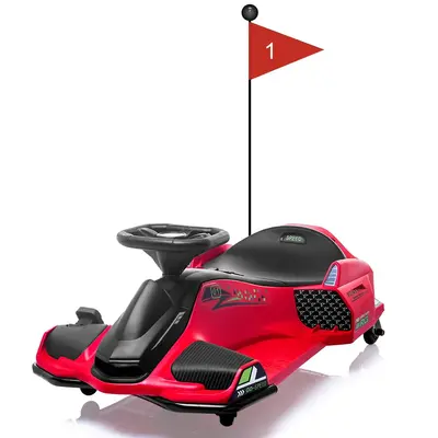 Garvee Ride - G Series: 24V Drift Go-Kart for Kids: Quality Metal, 7.5mph, LED, Music, for 8-12 Years Old - Red