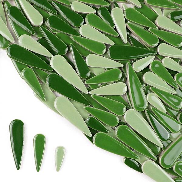 3 Styles Teardrop Shape Porcelain Mosaic Tiles