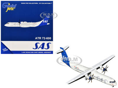 ATR 72-600 Commercial Aircraft Scandinavian Airlines (SE-MKD) White with Blue Tail 1/400 Diecast Model Airplane by GeminiJe...